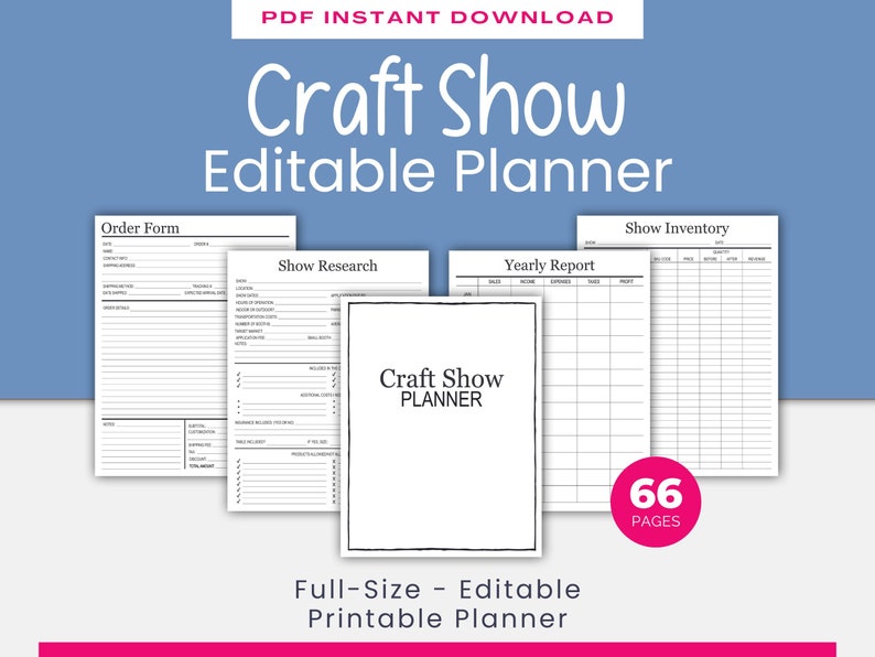 Maximize your productivity, streamline your operations, and ensure your craft business thrives in this competitive marketplace. Get your hands on this Editable Craft Show Planner today and embark on a journey toward prosperity and order.