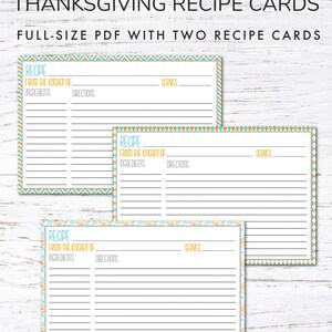 Recipe Cards Instant Download Pink & Blue image 3