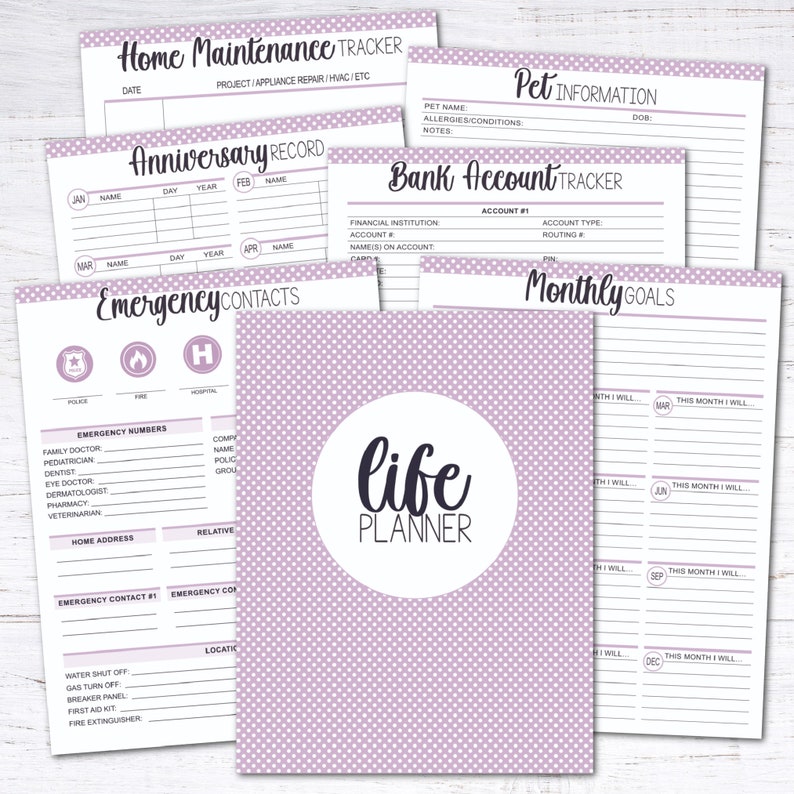 Home Management Binder - Editable Planner Bundle Starter Kit - Purple ...