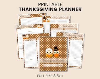 Thanksgiving Planner: A fun and functional way to organize your holiday menu plan | Instant Download