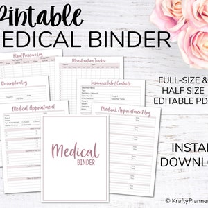 Medical Planner Printable Health Organizer Doctor Appointment Tracker Health Journal Health and Wellness Planner Printable Medical Organizer