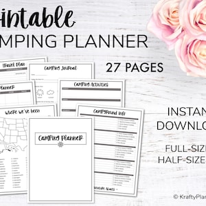 Camping Planner und Journal Schwarz/Weiß Camping Planer, Reisetagebuch