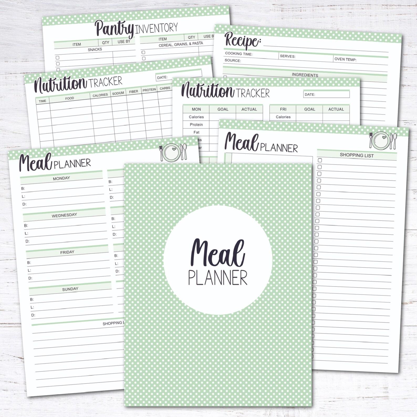 Home Management Binder - Editable Planner Bundle Starter Kit - Green - Etsy