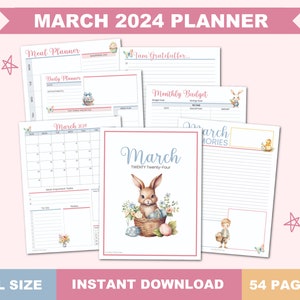 March 2024 Planner Printable PDF Instant Download image 1