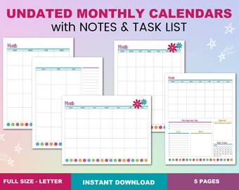 Undated Monthly Calendar Printables: Stay Organized in Style