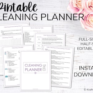 Cleaning Planner - Full-Size Editable PDF {Digital Download}