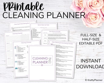 Cleaning Planner - Full-Size Editable PDF {Digital Download}