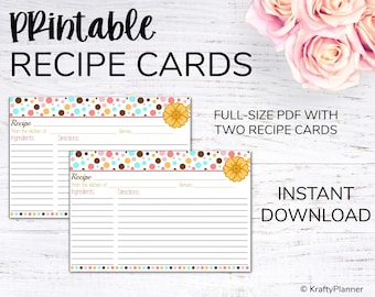 Recipe Cards - Instant Download