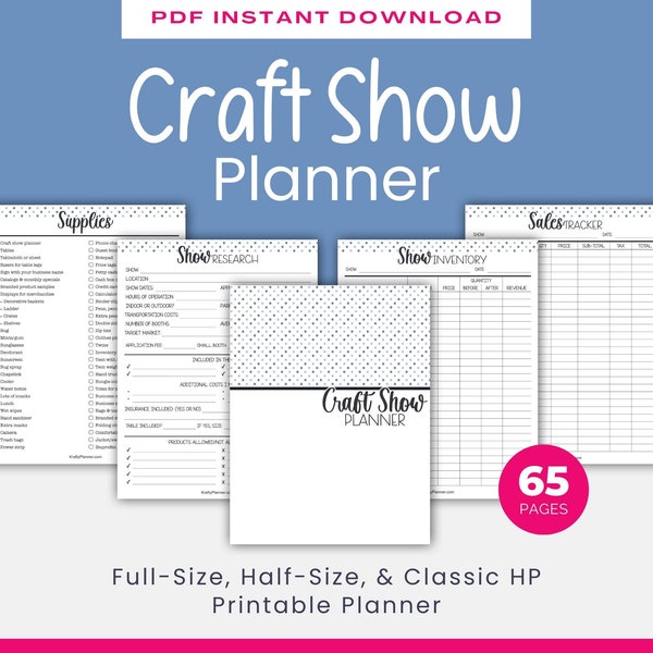 Craft Show Planner, Craft Fair Planner, Craft Order Form, Inventory Tracker, Marketing Tracker, Craft Business Planner, Project Planner