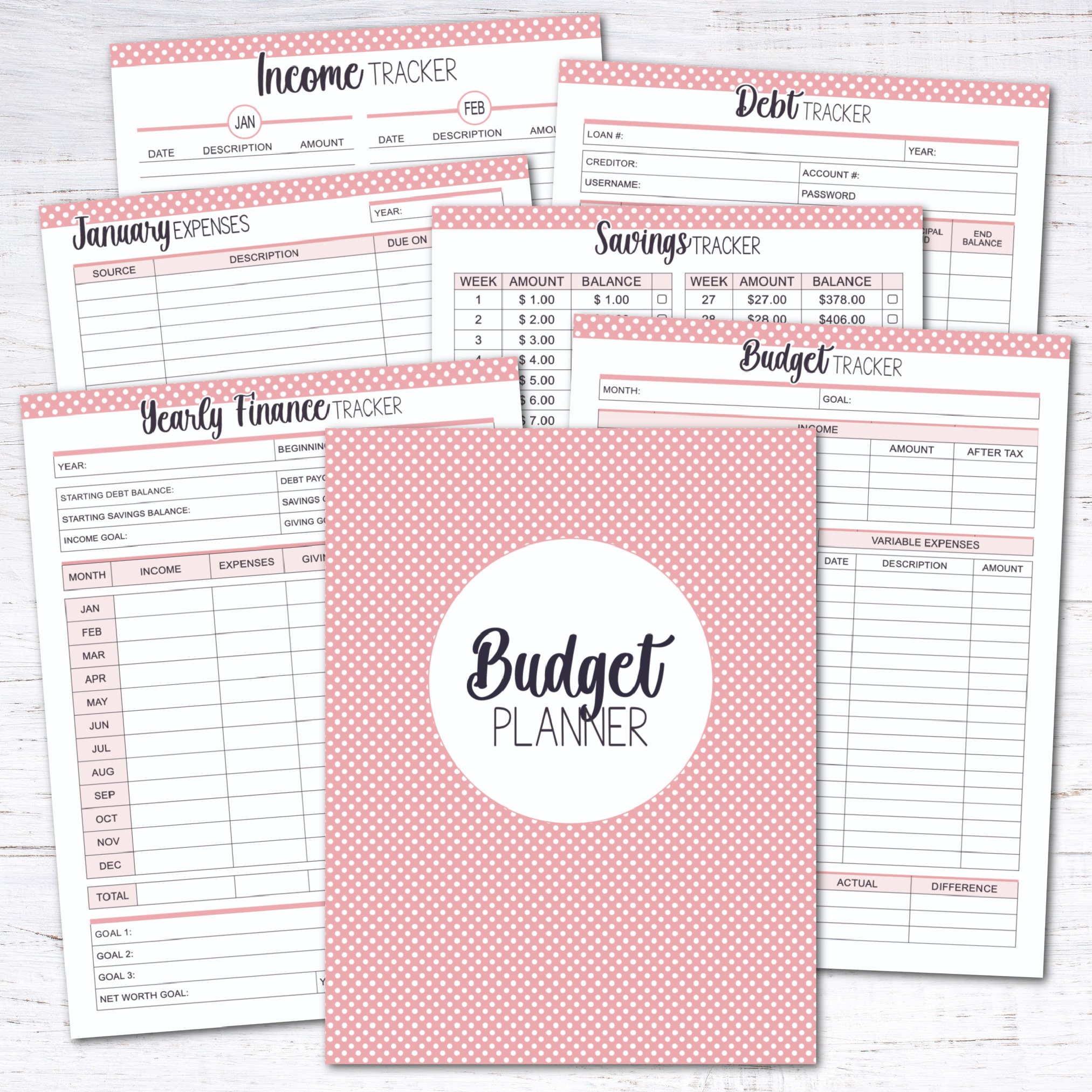 Home Management Binder - Editable Planner Bundle Starter Kit - Pink - Etsy