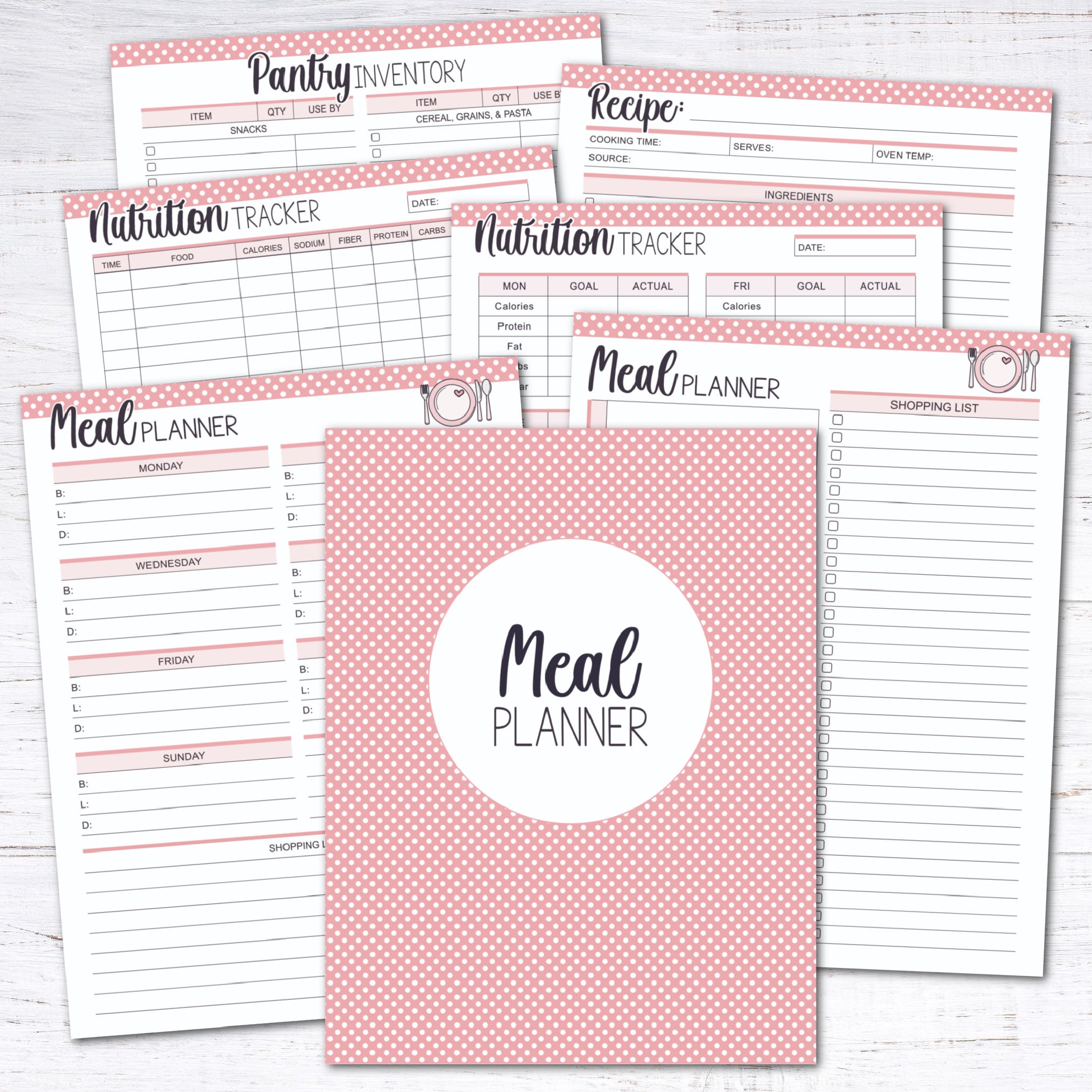 Home Management Binder - Editable Planner Bundle Starter Kit - Pink - Etsy