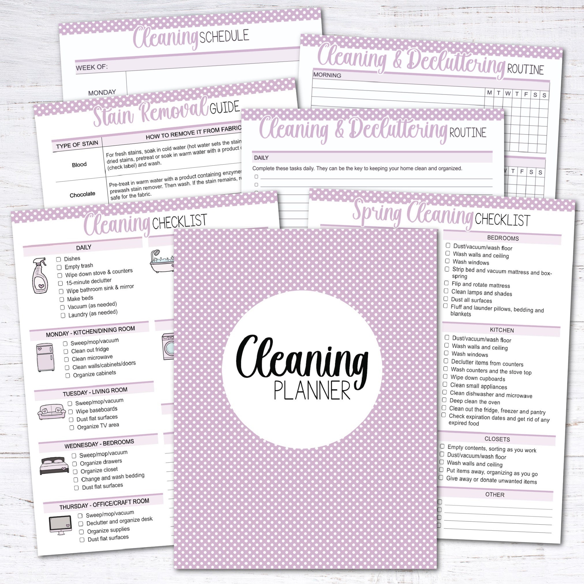 Home Management Binder Editable Planner Bundle Starter Kit Purple - Etsy