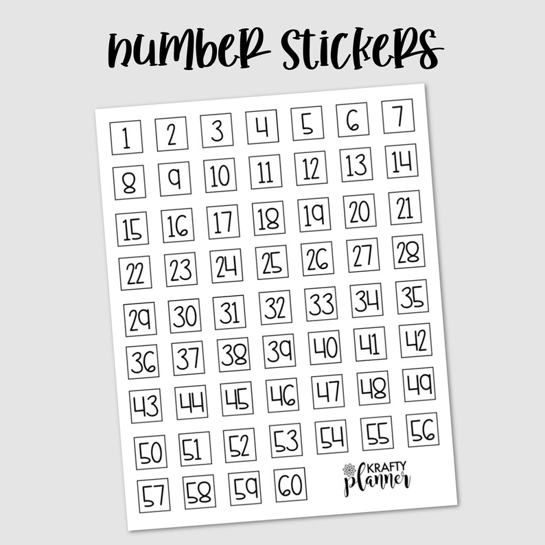 Number Stickers 160 Planner Stickers Etsy