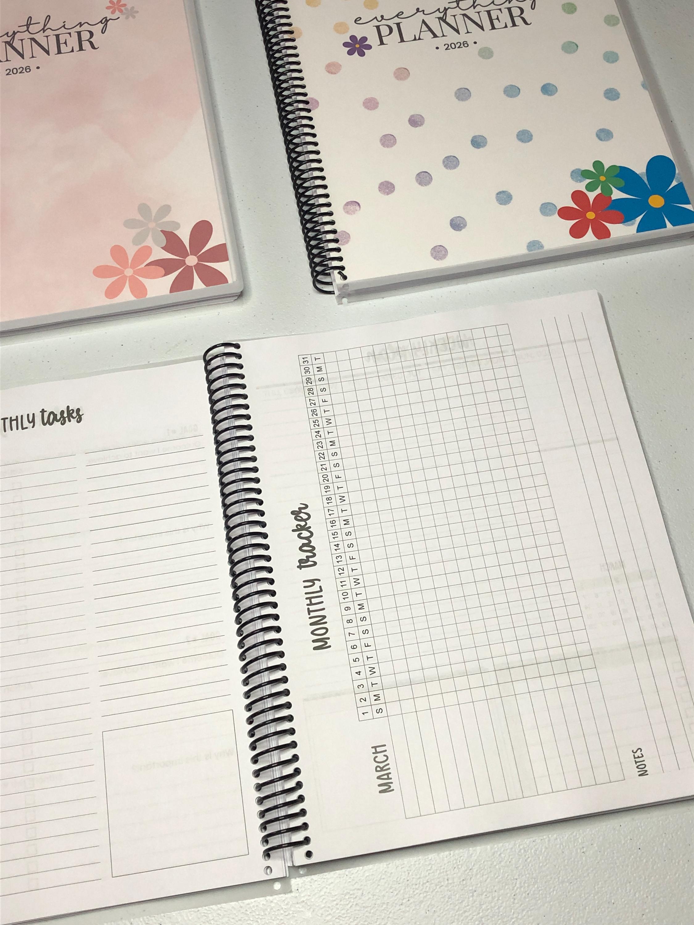 2026 Everything Planner | Black & White Physical Planner | 258 Pages ...