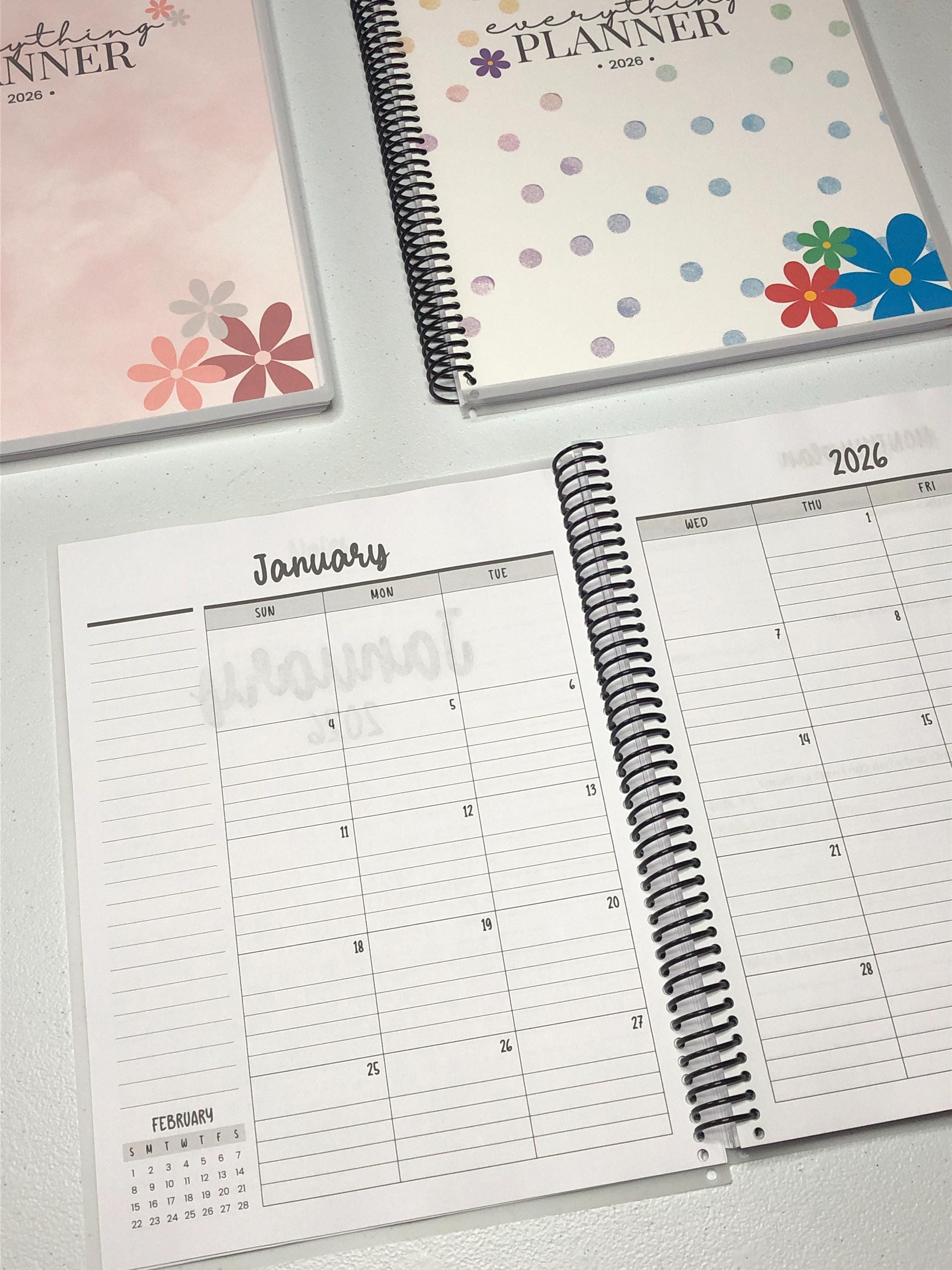 2026 Everything Planner | Black & White Physical Planner | 258 Pages ...