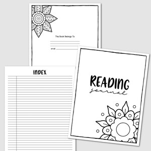 Reading Journal Printable Book Lover's Diary Literary Log and Tracker Book Club Gift Printable Book Review Worksheet Reading List 145 Pgs image 2