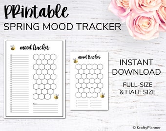 Spring Mood Tracker for your planner and bullet journal- PDF