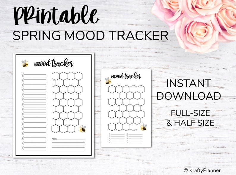 Spring Mood Tracker for your planner and bullet journal PDF image 1