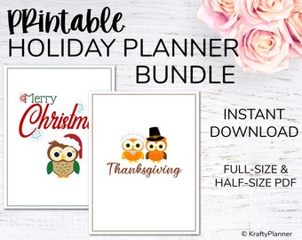 Holiday Planner Bundle, Thanksgiving Planner, Christmas Planner {Digital Download}
