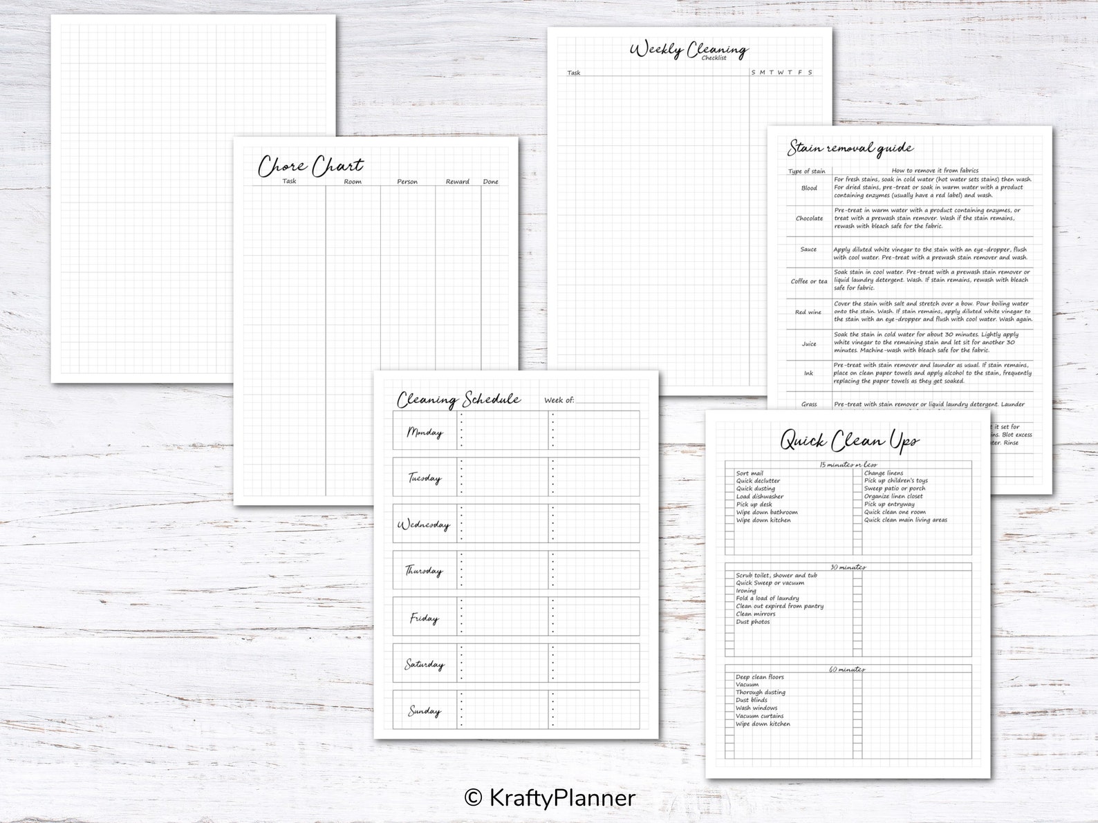 Cleaning Routine Printable Planner - 13 Sheets - Etsy