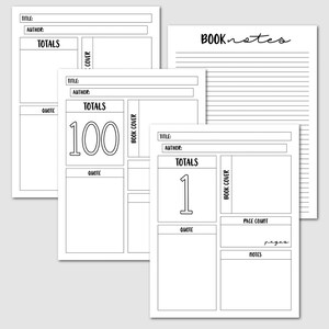 Reading Journal Printable Book Lover's Diary Literary Log and Tracker Book Club Gift Printable Book Review Worksheet Reading List 145 Pgs image 7