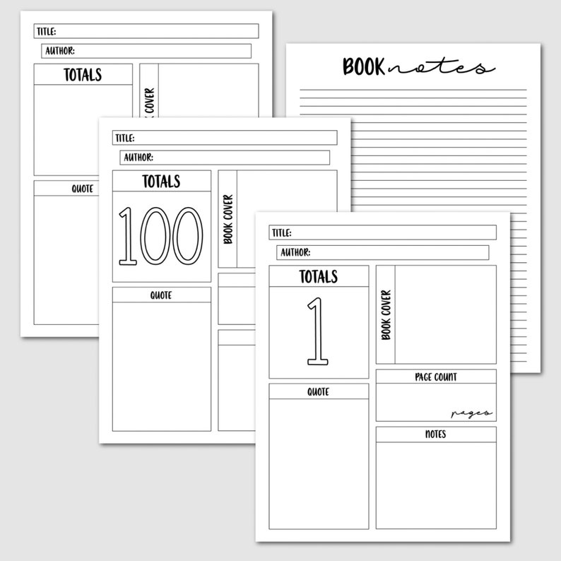 Reading Journal Printable Book Lover's Diary Literary Log and Tracker Book Club Gift Printable Book Review Worksheet Reading List 145 Pgs image 7