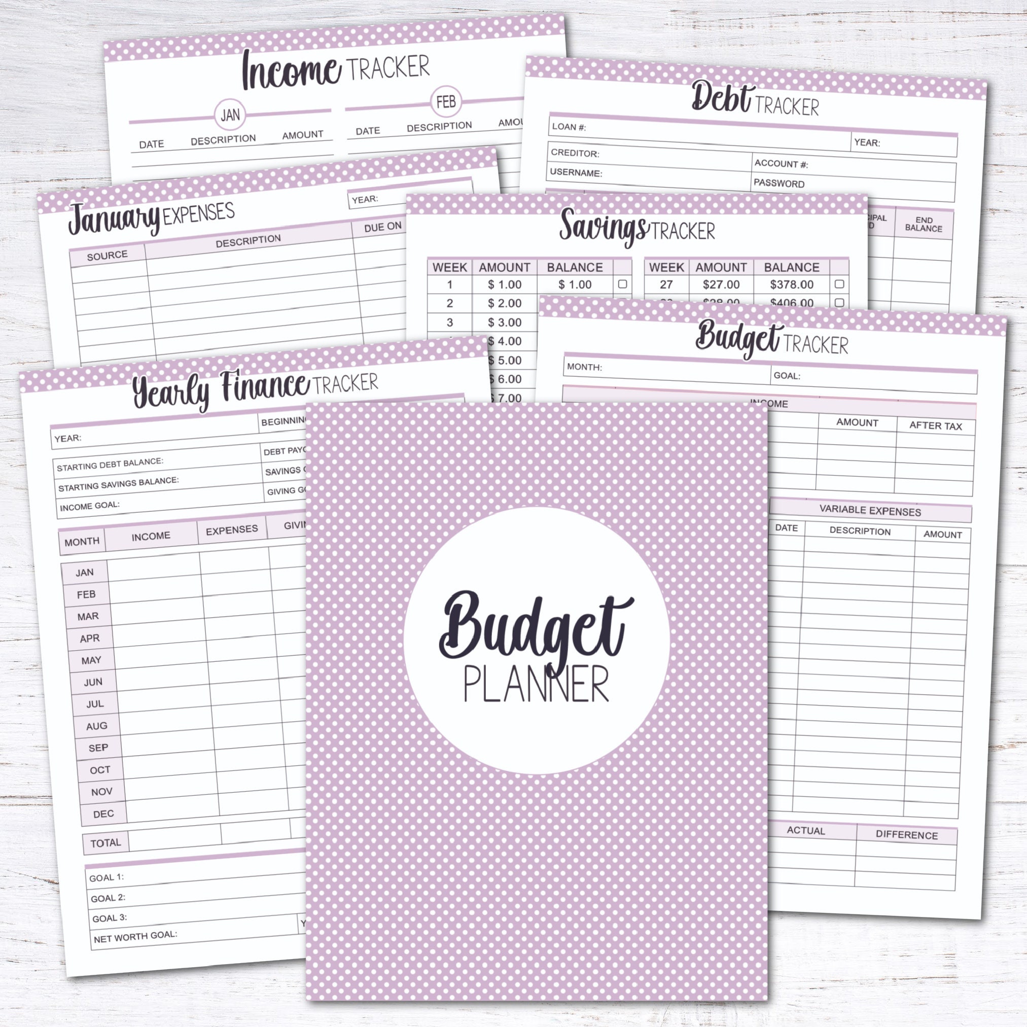 Home Management Binder Editable Planner Bundle Starter Kit Purple - Etsy