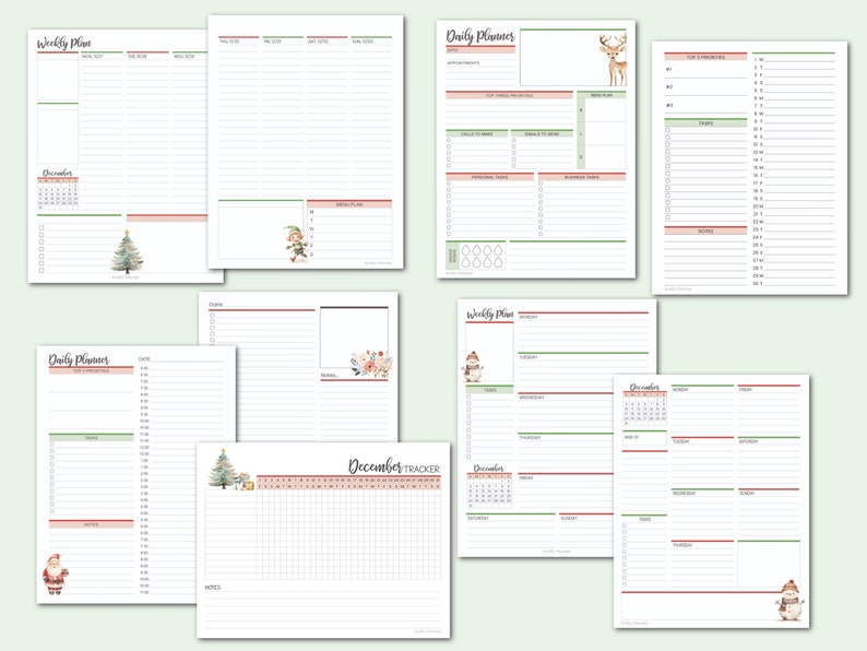 December 2023 Planner Printable PDF Instant Download December 2023 Calendar December 2023 Weekly Planner Printable Monthly Planner image 4