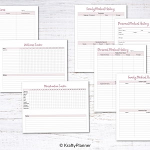 Medical Planner Printable Health Organizer Doctor Appointment Tracker Health Journal Health & Wellness Planner Medical Organizer BLACK image 3