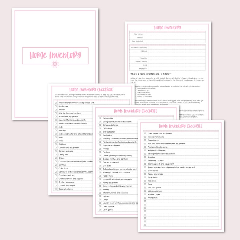 Printable Home Inventory Binder Instant Download Editable | Etsy