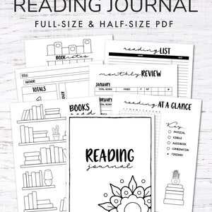 Reading Journal Printable Book Lover's Diary Literary Log and Tracker Book Club Gift Printable Book Review Worksheet Reading List 145 Pgs image 8