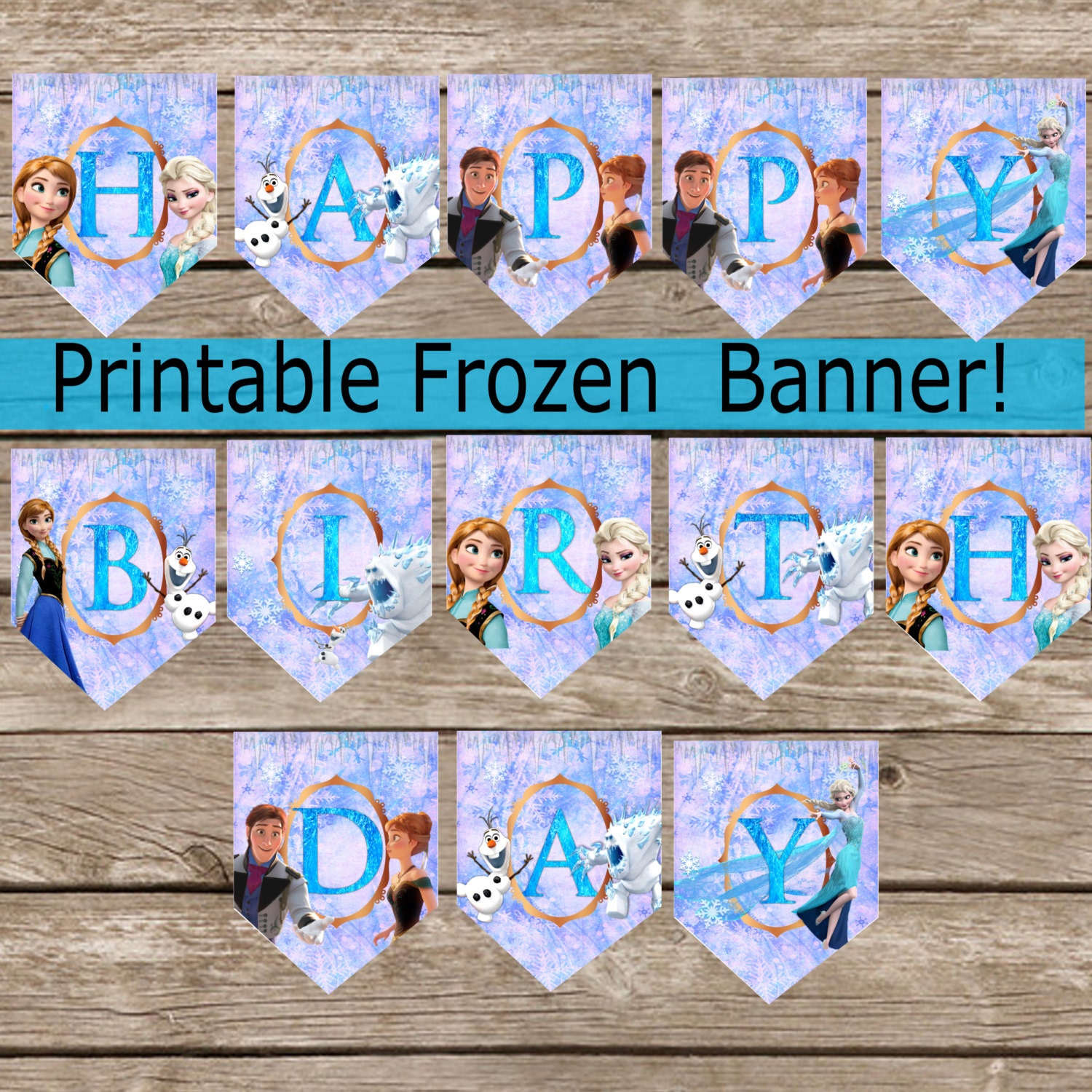 purple frozen birthday banner digital download printable etsy