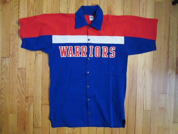 warriors button up jersey