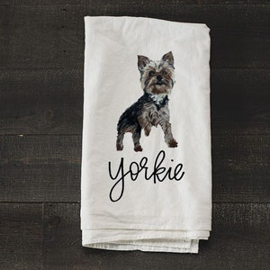 Yorkie/Yorkshire Terrior Dog/Puppy Tea Towel, Kitchen Towel, Dish Towel, Hand Towel