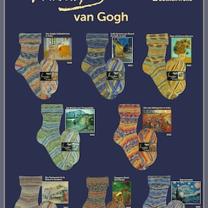 T4: Opal Sock Yarn Van Gogh individual skeins / 75% wool 25 nylon 100 grams 462 yards superwash fingering