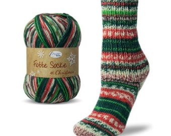 Hand Dyed Christmas Sock Yarn in Traditional Green and Red Perfect for  Socks, Gnomes, and Christmas Decor in 50 Gram Half Skeins of Yarn 