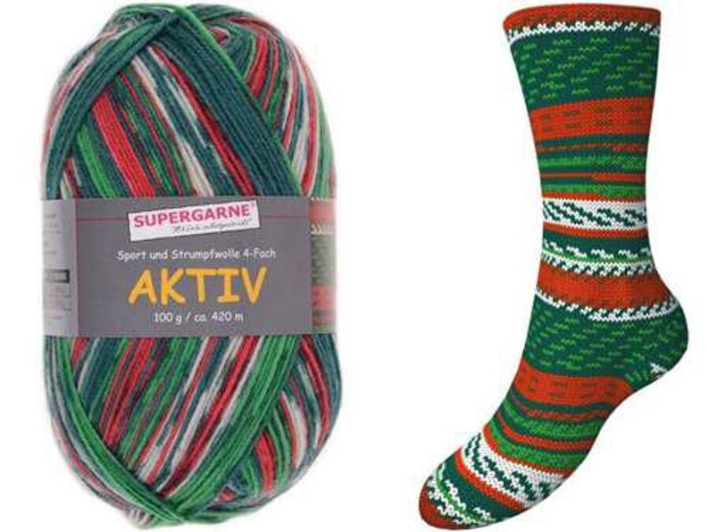 Cones, Skeins 4 Ply Aktiv Christmas 2023 Sock Yarn 100 Grams 460 Yards