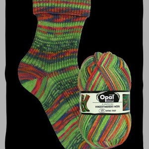 HERE NOW sets and singles Opal Sock Yarn Hundertwasser series 4 75% wool 25 nylon 100 grams 462 yards superwash fingering 4052 781 green city