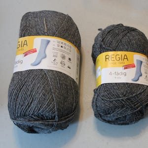 Regia solid Sock Yarn Uni 44 medium heather gray 75% wool 25 nylon 100g 462y superwash fingering select put up