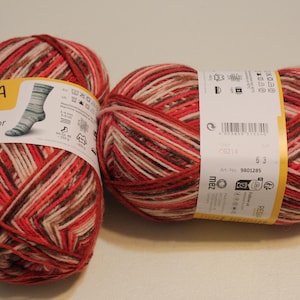 Regia 6ply Christmas colors sock yarn 6214 Winter Lights Polar color  75% wool 25 nylon 150 grams