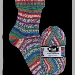 HERE NOW sets and singles Opal Sock Yarn Hundertwasser series 4 75% wool 25 nylon 100 grams 462 yards superwash fingering 4053 807 wavelength