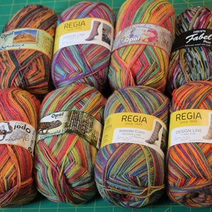 T9: Autumnal Harvest Seasonal Array Opal Regia Fabel 75% wool 25 nylon 100g 462y superwash fingering