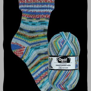 HERE NOW sets and singles Opal Sock Yarn Hundertwasser series 4 75% wool 25 nylon 100 grams 462 yards superwash fingering 4050 944 blue blues