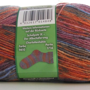 # 9604 only tv18,tv2 Opal Sock Yarn Schafpate #10 75 percent wool 25 nylon 100 grams 462 yards superwash fingering