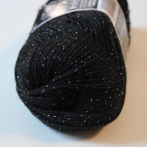 Opal Black Silver Glitter Sock Yarn