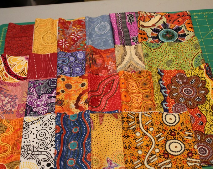Tv83 Australian Aboriginal Quilt Fabric Group 23 Fat Eighths Etsy