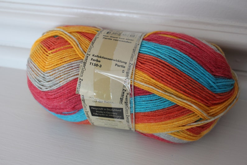 box C : Opal Sock Yarn Opal Feelings odd label oldie ! 75/% wool 25 nylon 100g 462y superwash fingering orange gray turquoise