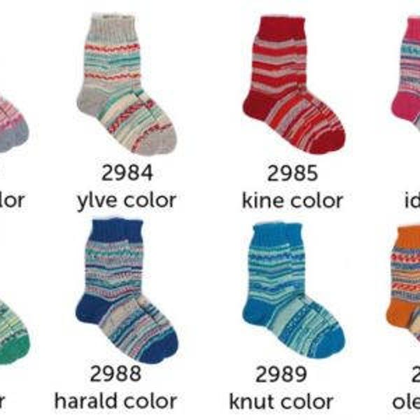T11,Ba: Regia Arne Carlos Pairfect  Sock Yarn Kid's rare full set all 8 colors, 75% wool 25 nylon *60* grams superwash fingering