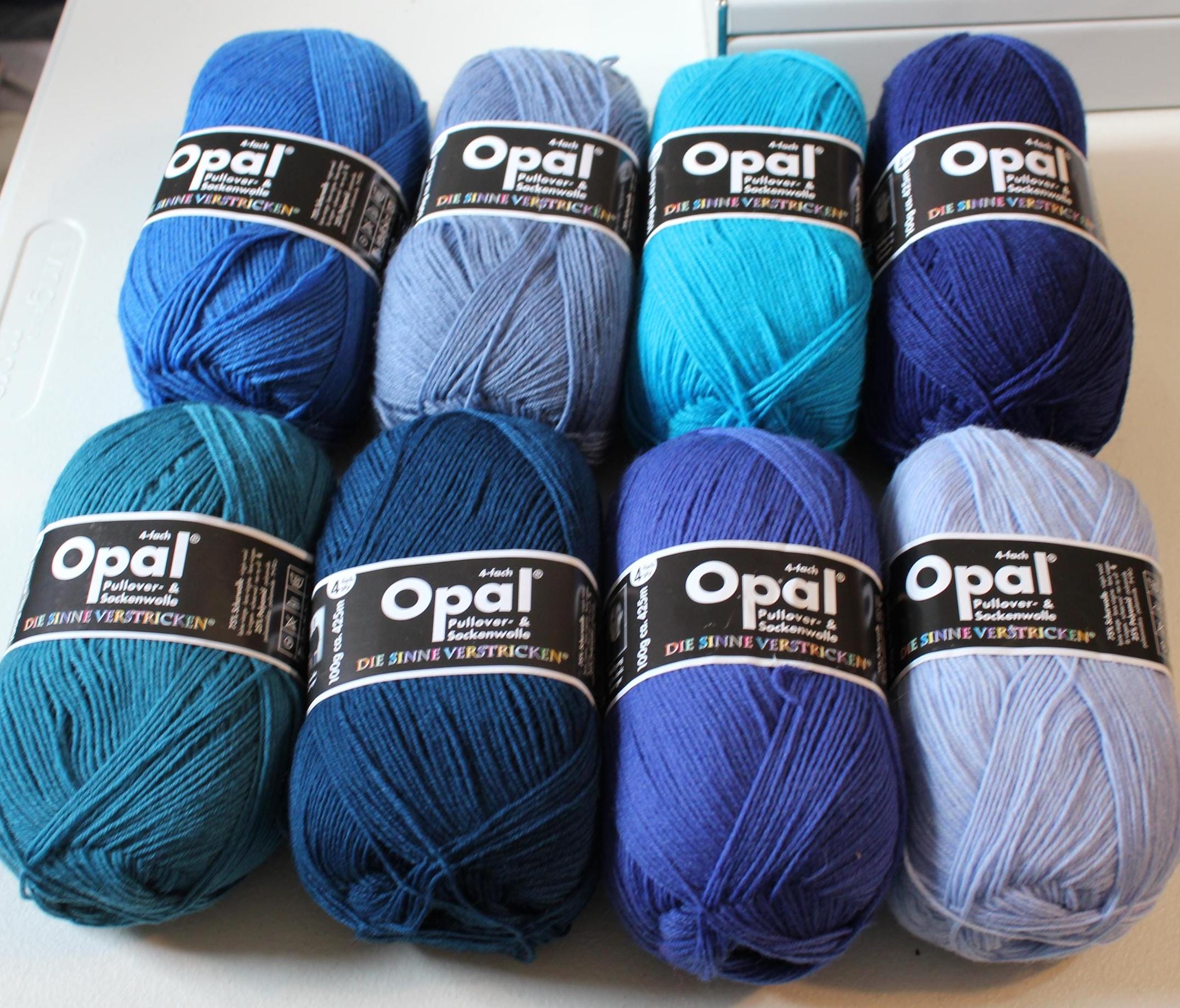 Opal Sock Yarn Uni Solids Set 8 Different Blues - Etsy