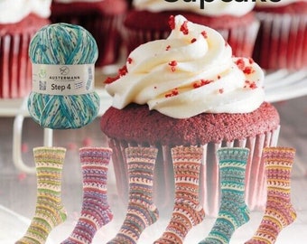 here now Step 4 Cupcake Austermann Sock yarn full set 100 gr each 75% wool 25 nylon, 450 yards superwash fingering